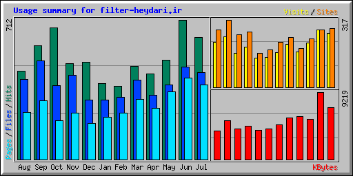 Usage summary for filter-heydari.ir